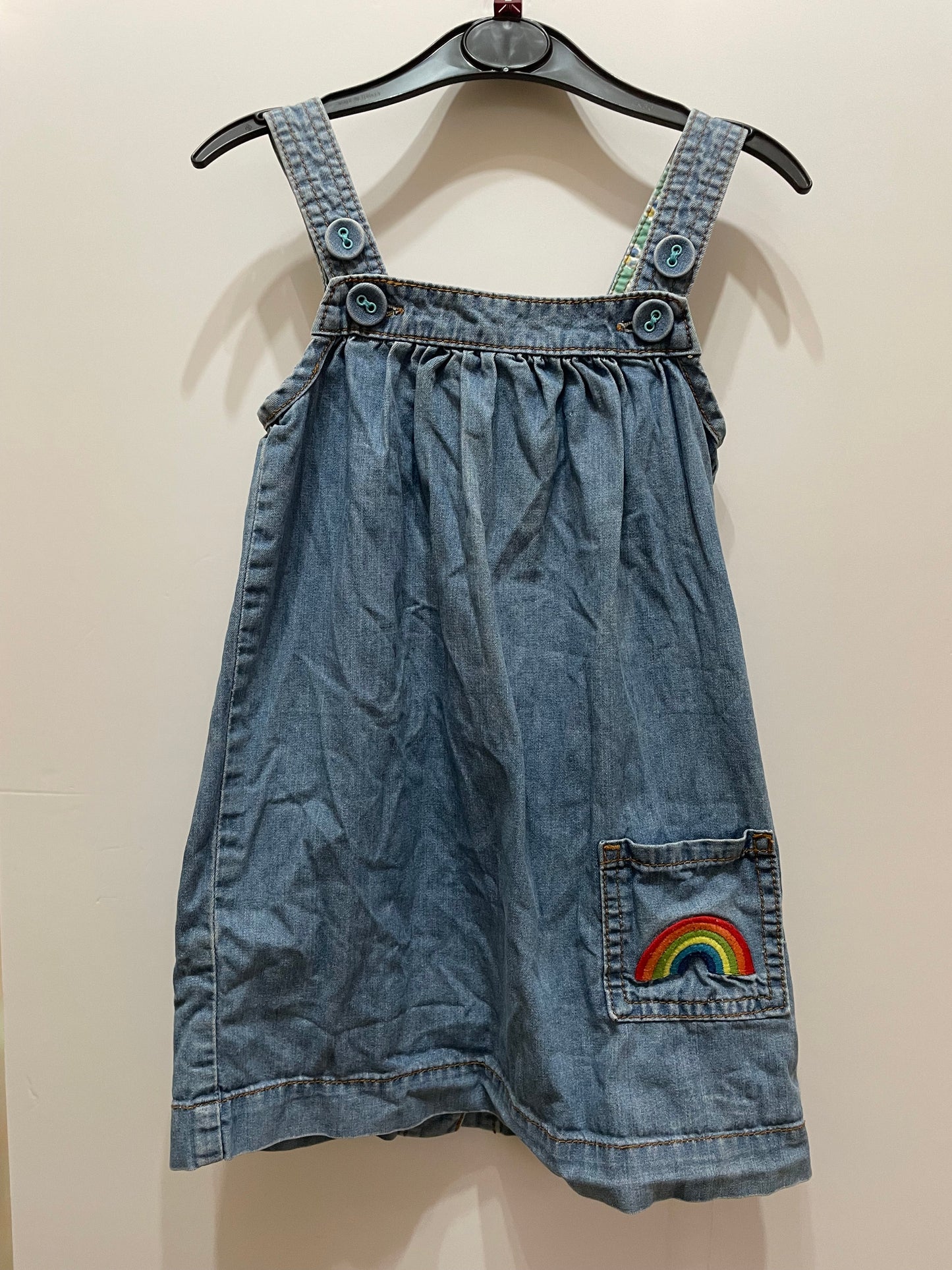 little Bird denim pinafore, 2-3y