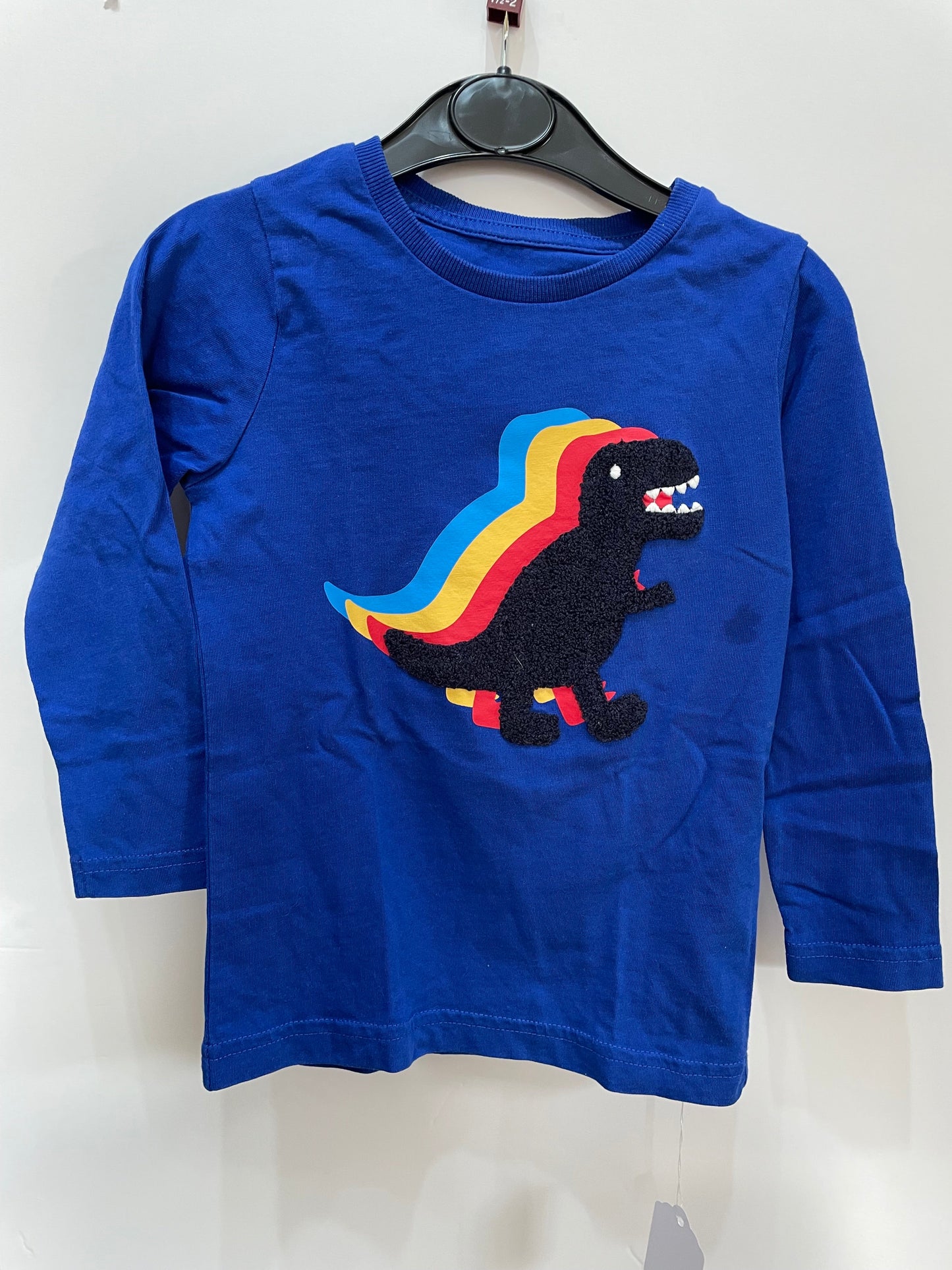 Preloved Marks & Spencer Blue applique dinosaur LS shirt, 18-24m