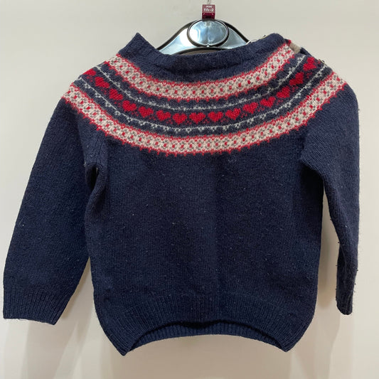 Preloved Confiture navy fair isle knit jumper, 18-24m