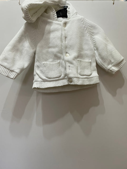 Preloved Emile et Rose white knit cardigan, 3-6m