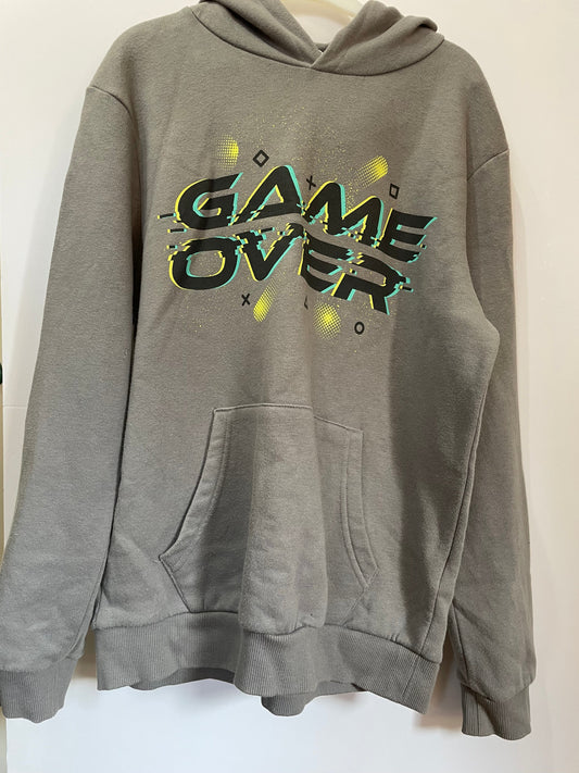 M&S gray Game Over hoodie sweatshirt, 11-12y