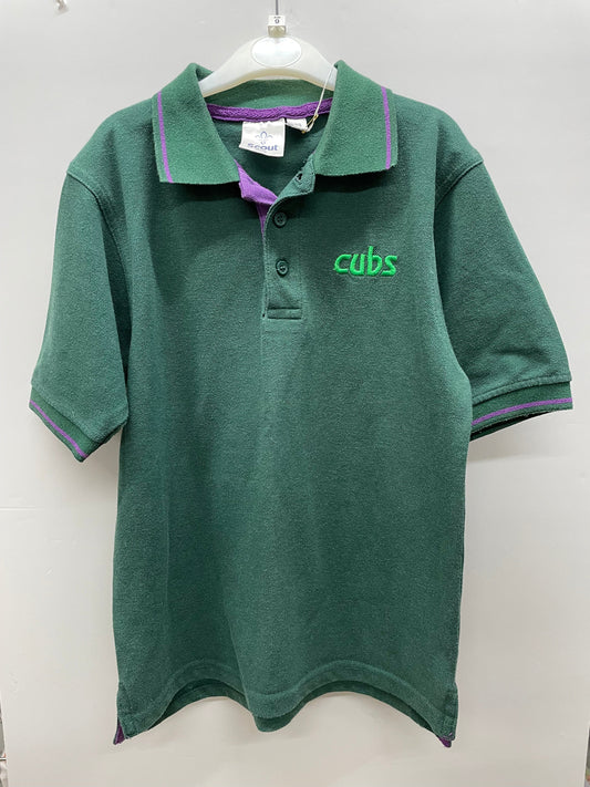 Preloved Scout store cubs green SS polo shirt size 28, 9-10y