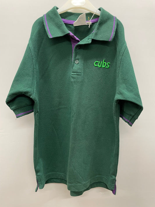 Preloved Scout store cubs green SS polo shirt size 26, 7-8y