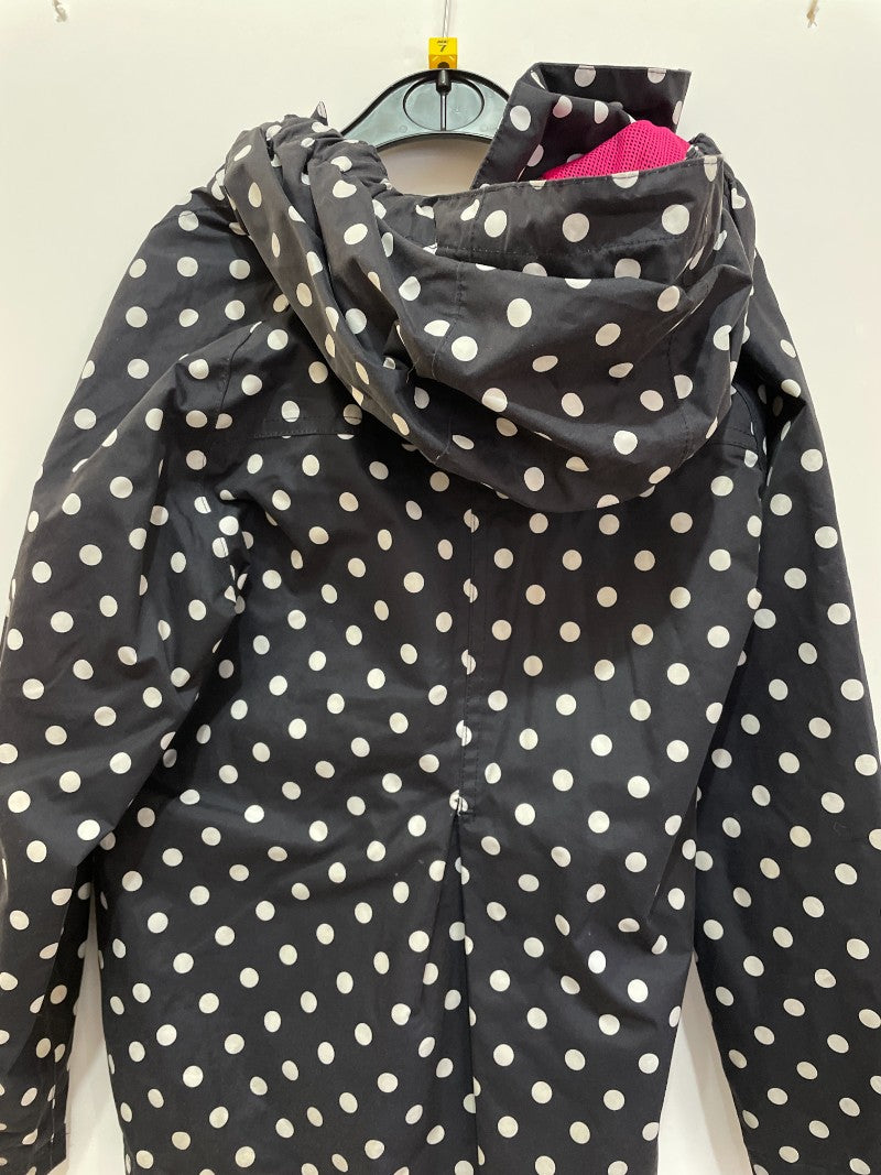 Preloved Regatta Great Outdoors - Jacket - Black Polka Dot Waterproof Rain Jacket (7-8y)