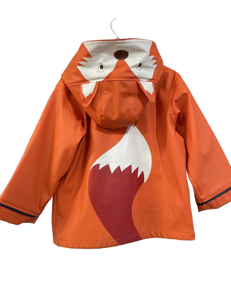 Preloved Jojo Maman Bebe - Jacket - Orange Fox Rain Jacket Waterproof  (3-4y)