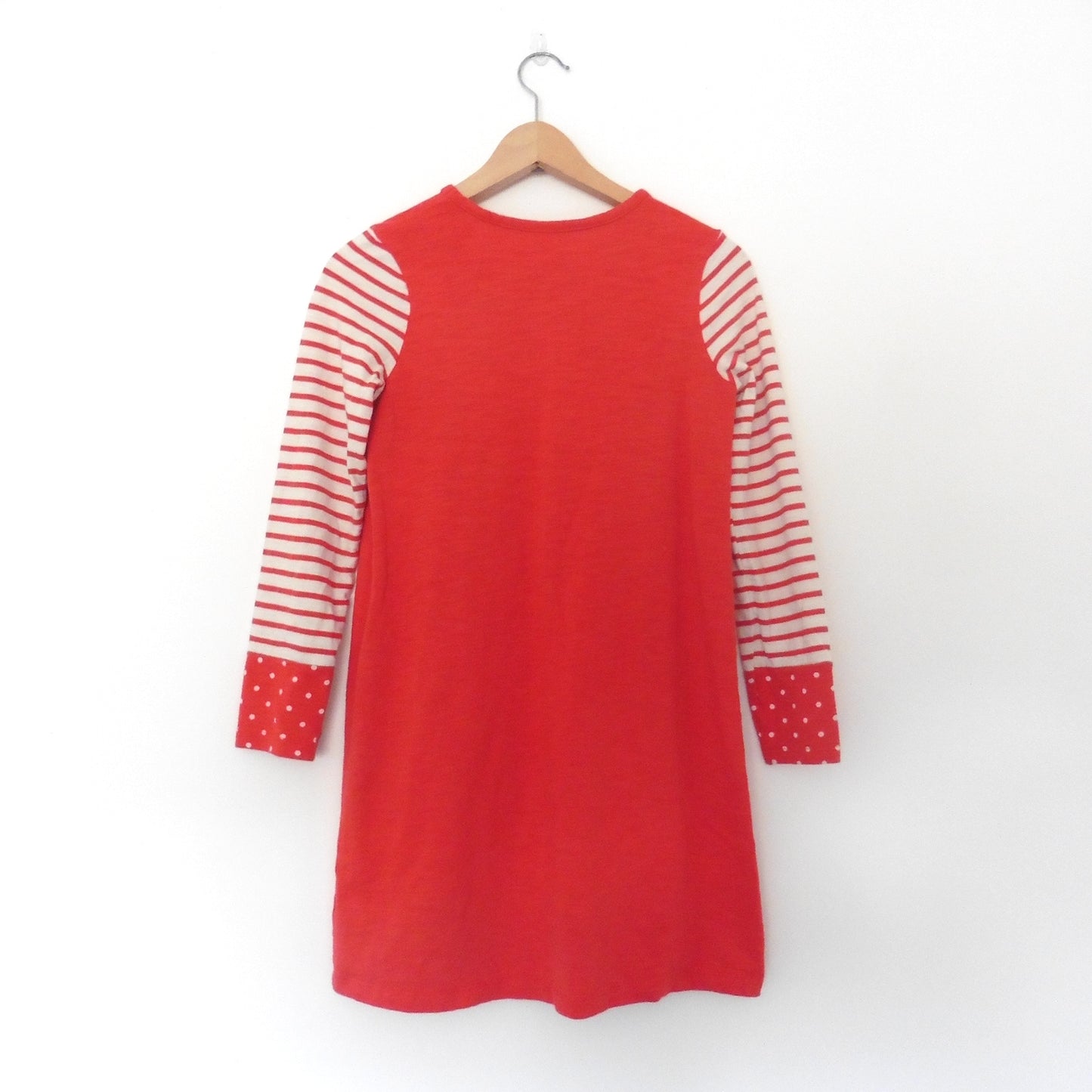 Boden Red Cotton Long Sleeve Dress 11-12y