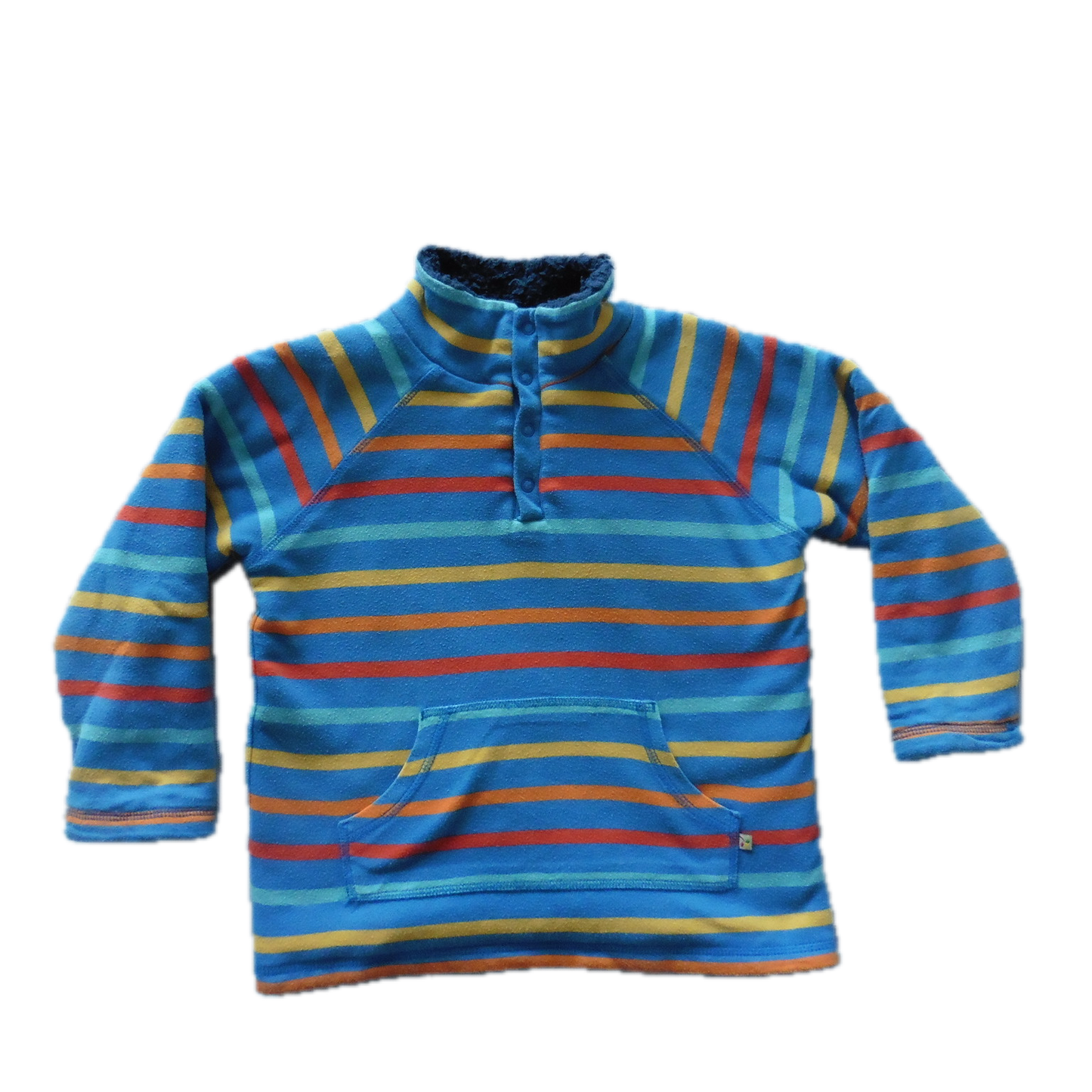 Preloved: Frugi blue multi stripe Snuggle Fleece 5-6y