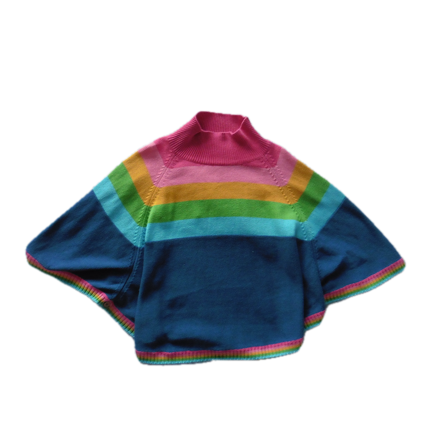 Preloved: KITE Rainbow knitted Poncho 5-8y