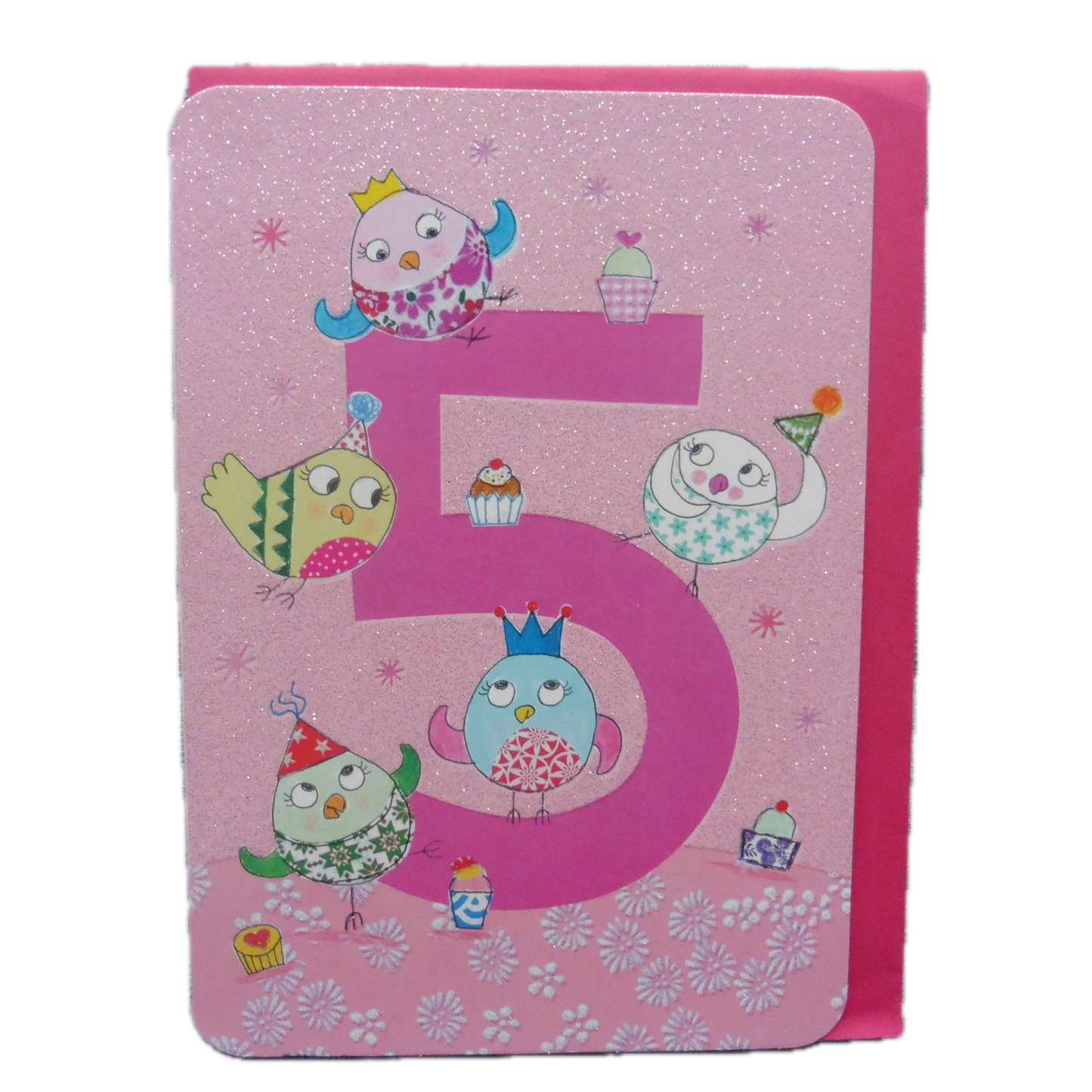 Age 5 card with birds