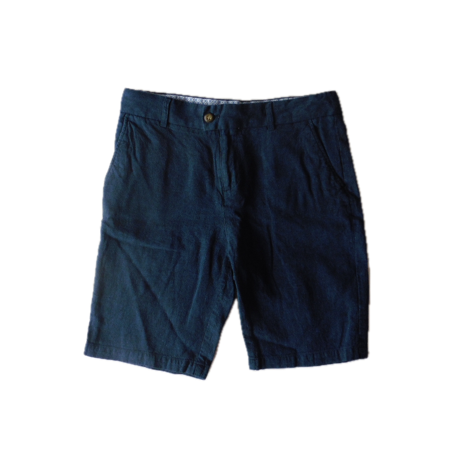 M&S Navy linen shorts 11-12y