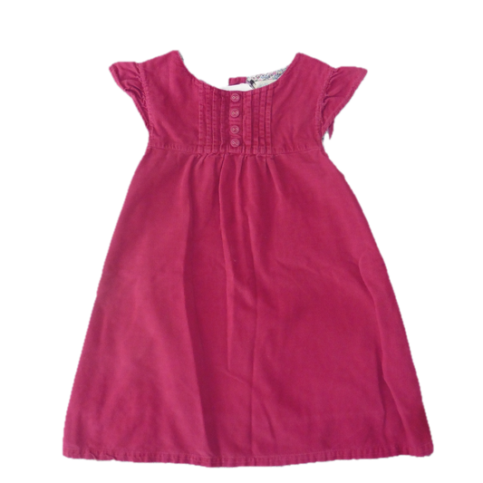 Preloved Jojo Maman Bebe Dark Pink Cord Dress 4-5y