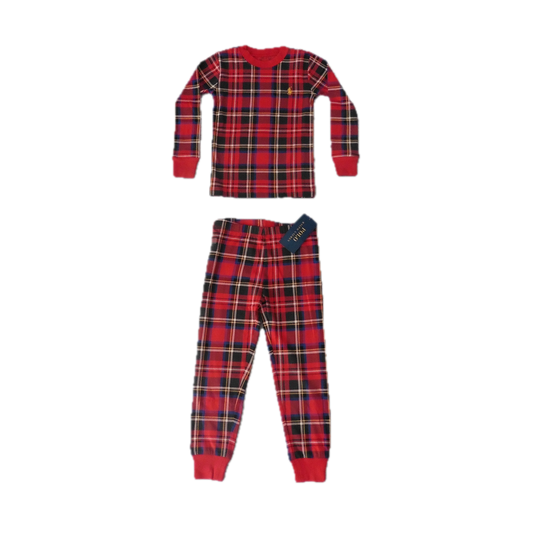 Ralph Lauren Red Chequer Long Sleeve Pyjamas 4y NEW