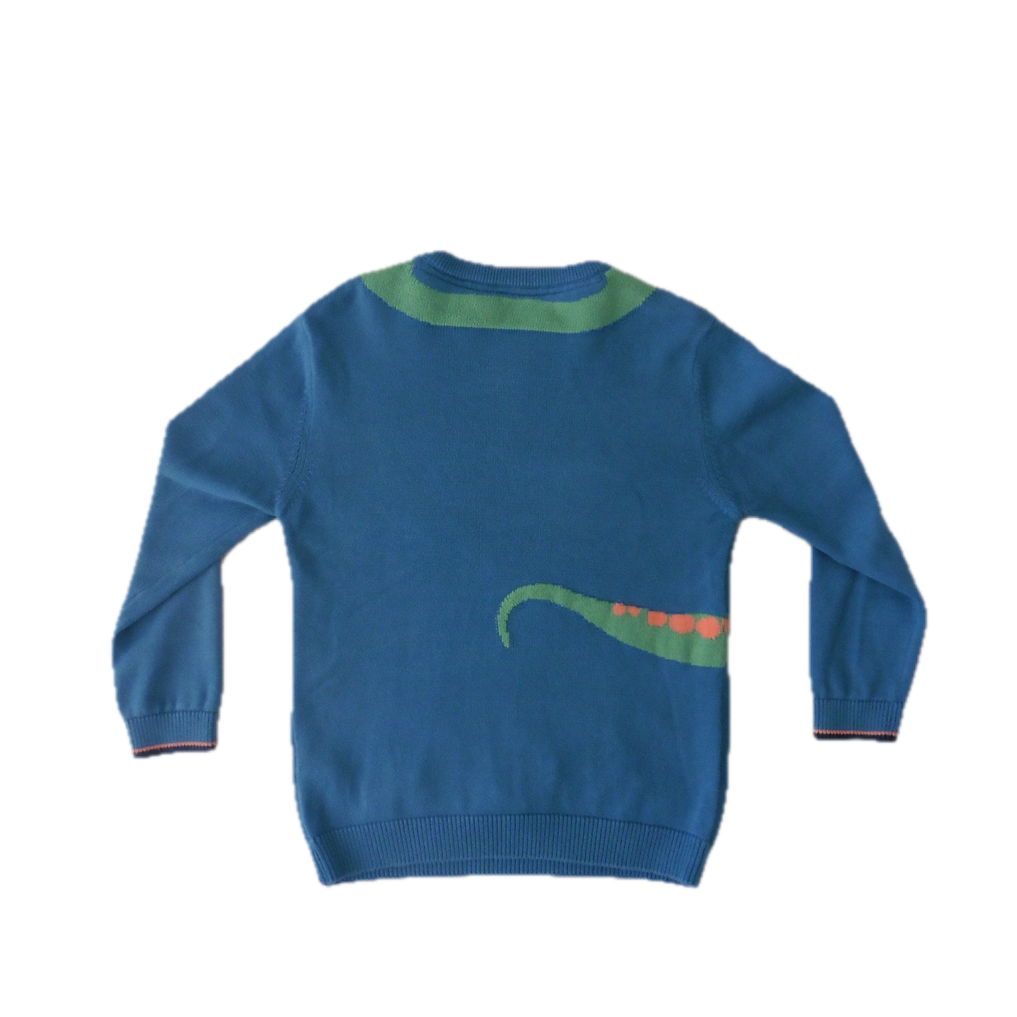 Preloved M&S knitted blue jumper with dino 6-7y