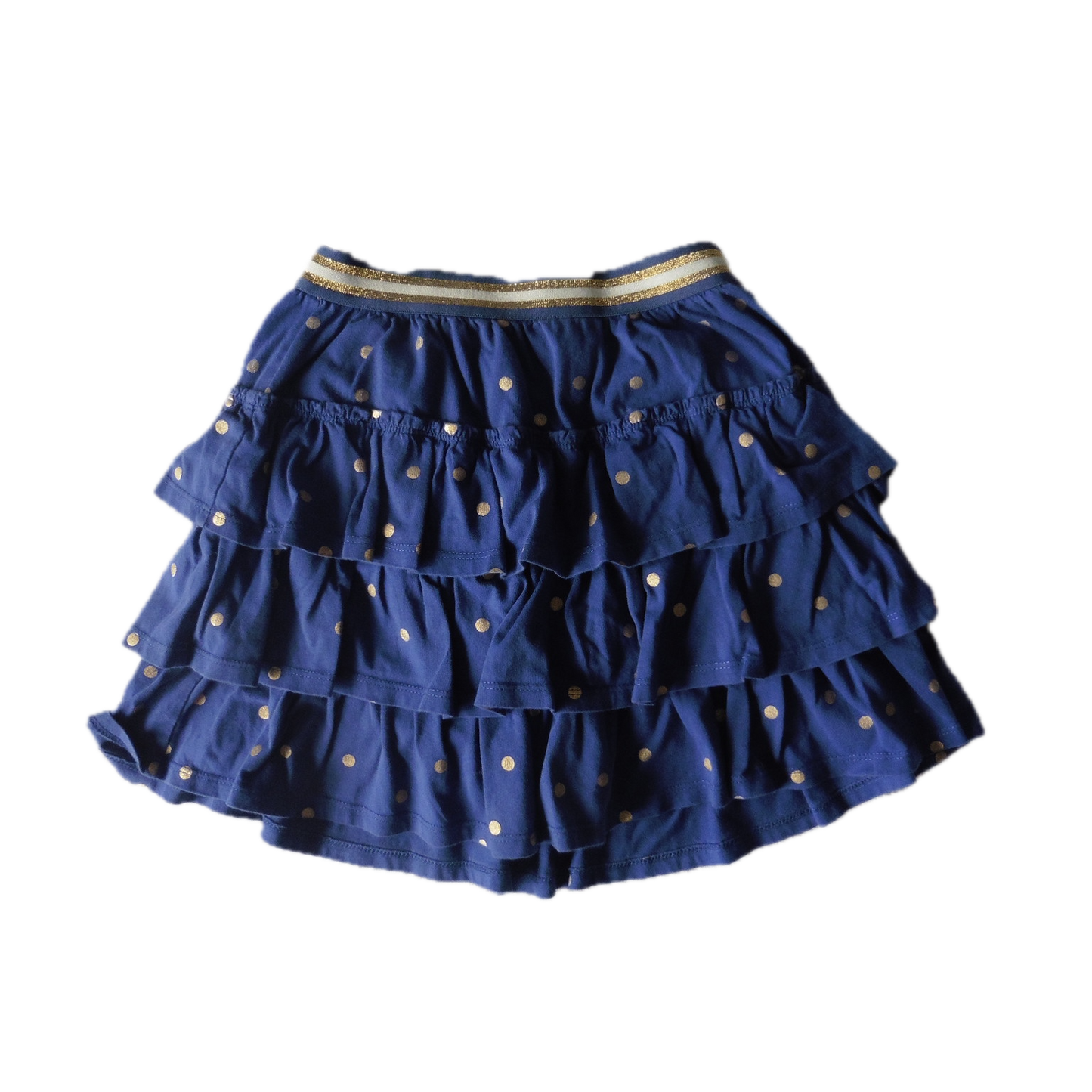 Boden Cotton Layered blue with bronze dots skort 11-12y