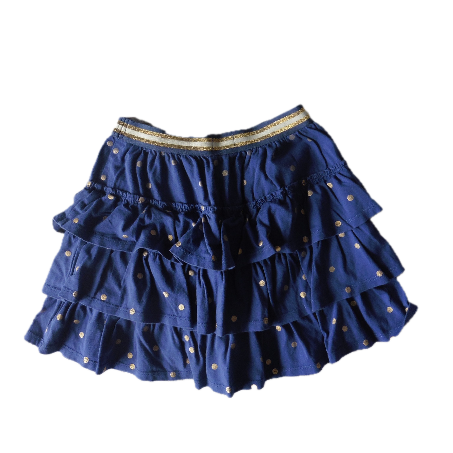 Boden Cotton Layered blue with bronze dots skort 11-12y