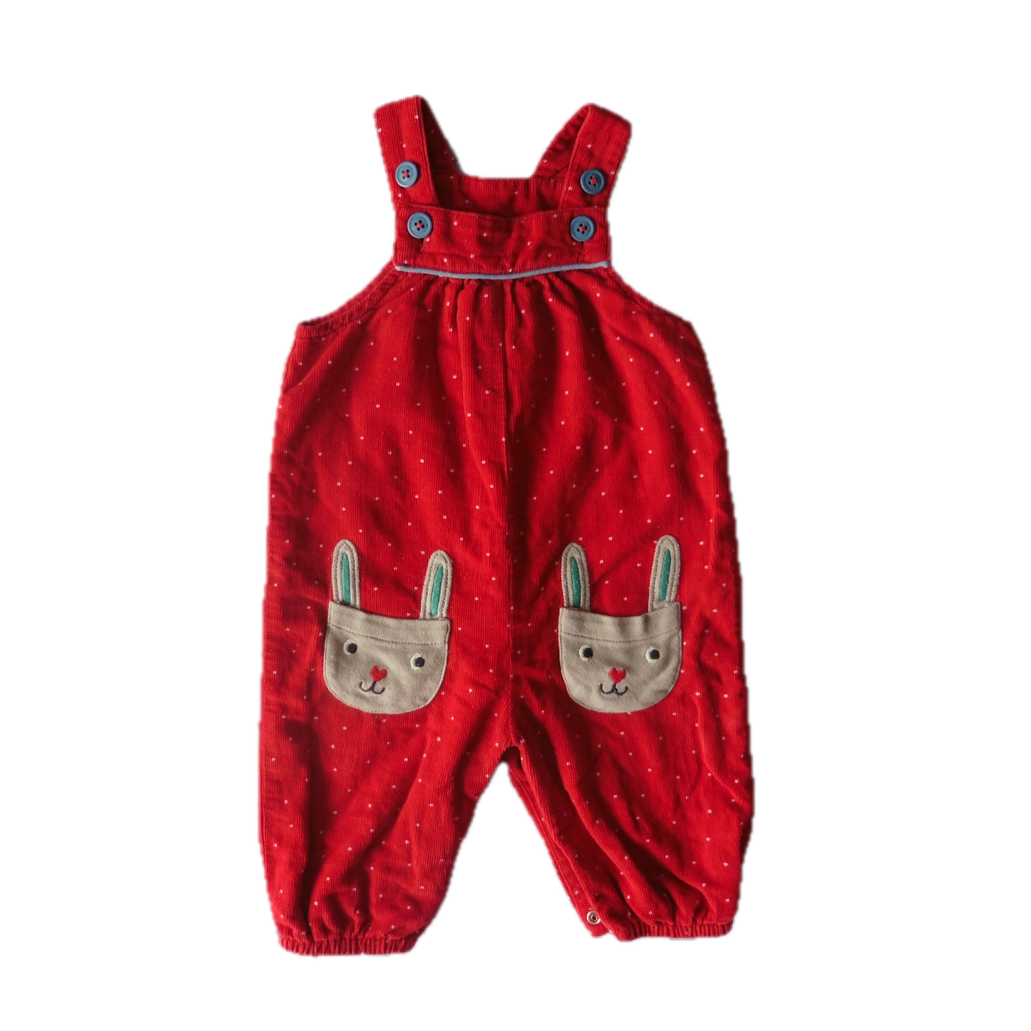 Preloved Frugi Red Cord Dungarees 3-6m