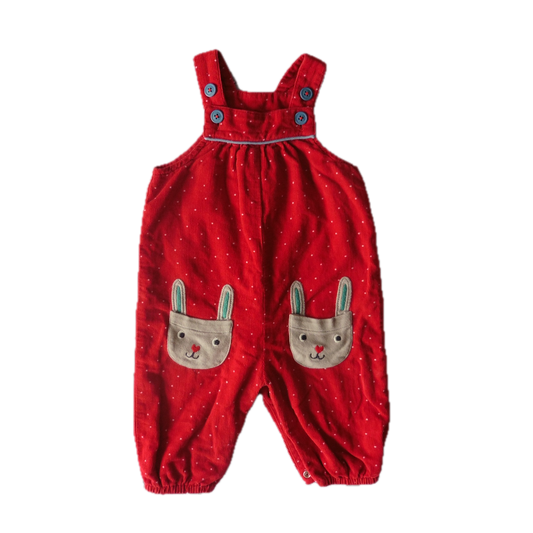 Preloved Frugi Red Cord Dungarees 3-6m