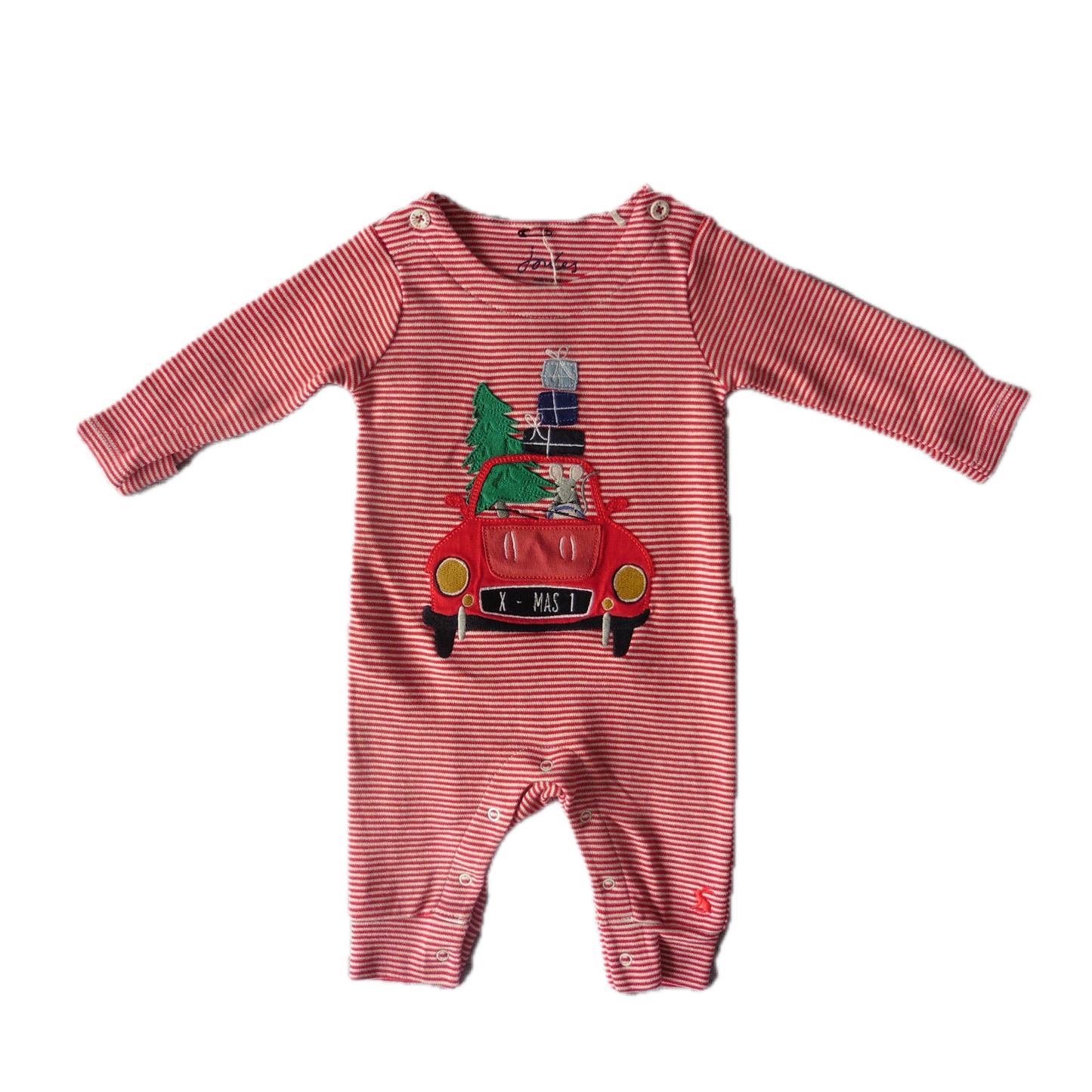 Preloved Joules Footless Christmas Romper 0-3m