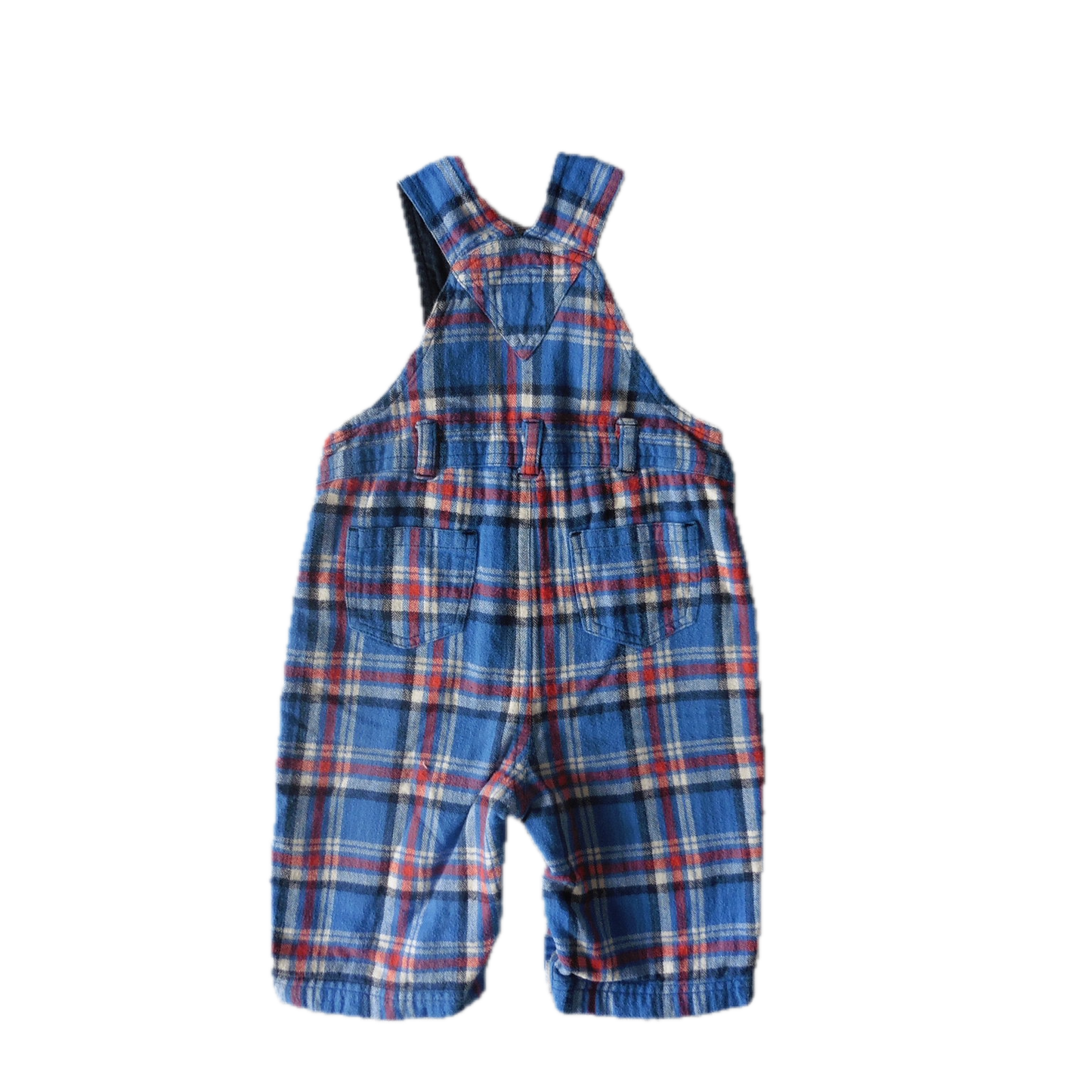 Preloved Jojo Maman Bebe Blue Chequer Dungarees 6-12m