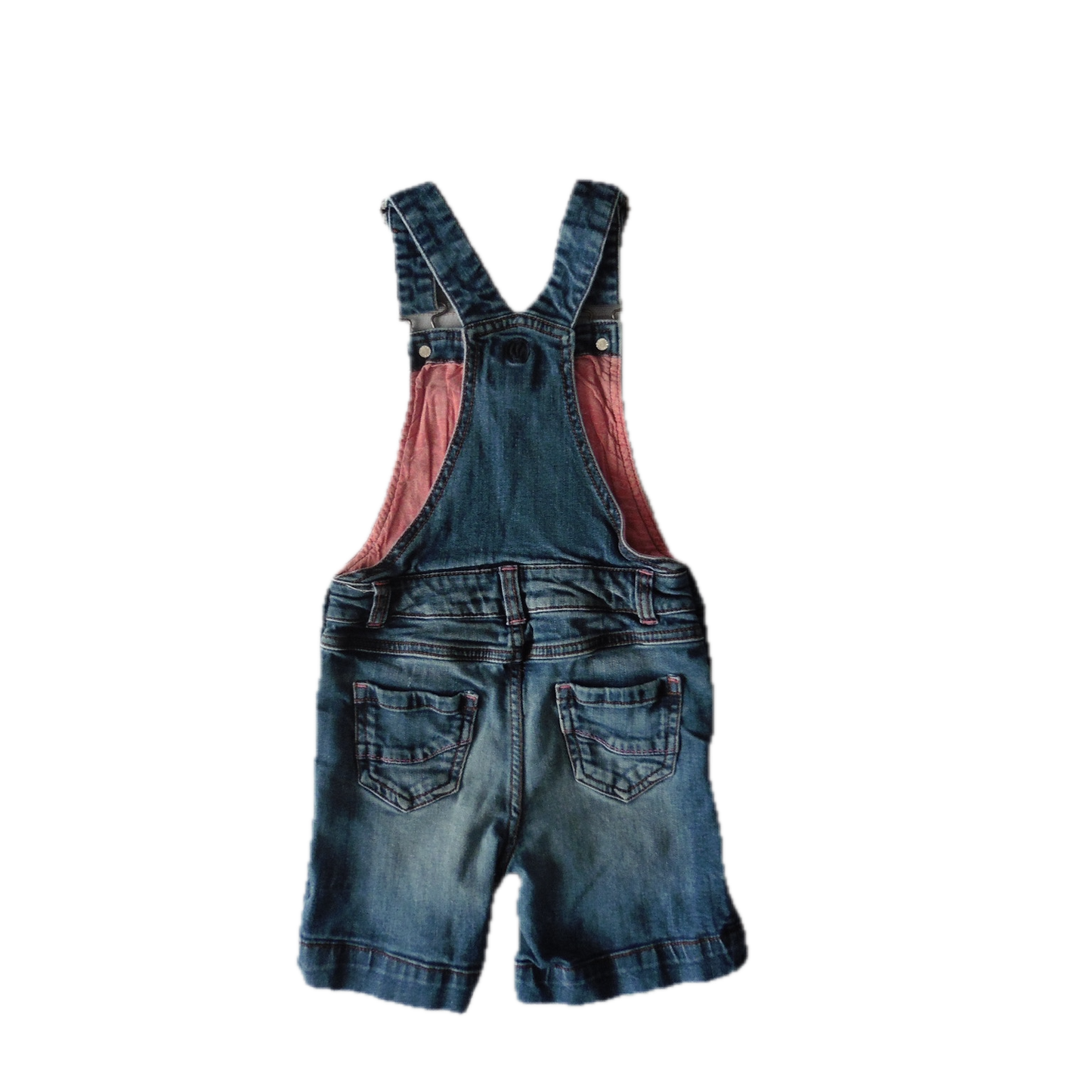 Preloved FatFace Denim Short Dungarees 6-7y