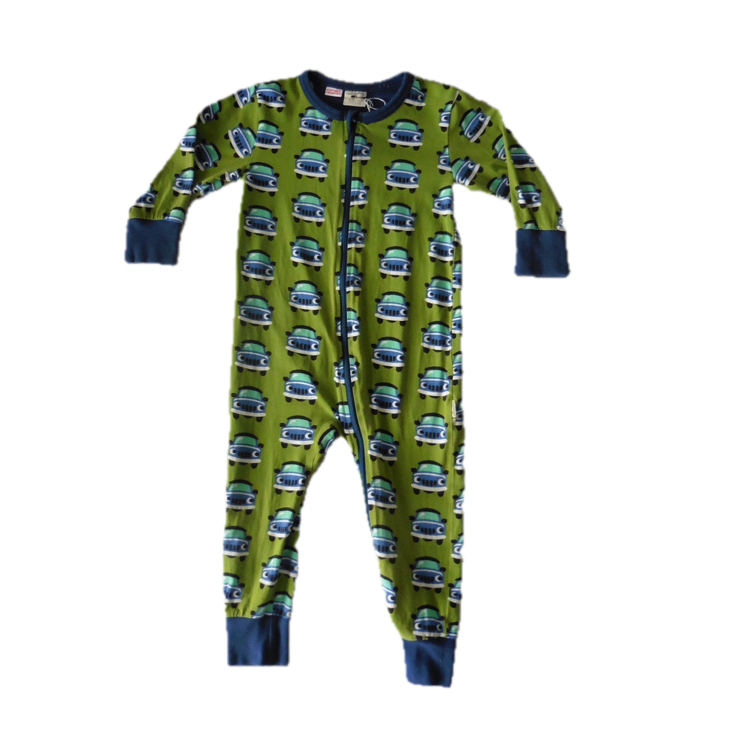 Preloved Maxomorra Footless zippy Sleepsuit w/cars 18-24m