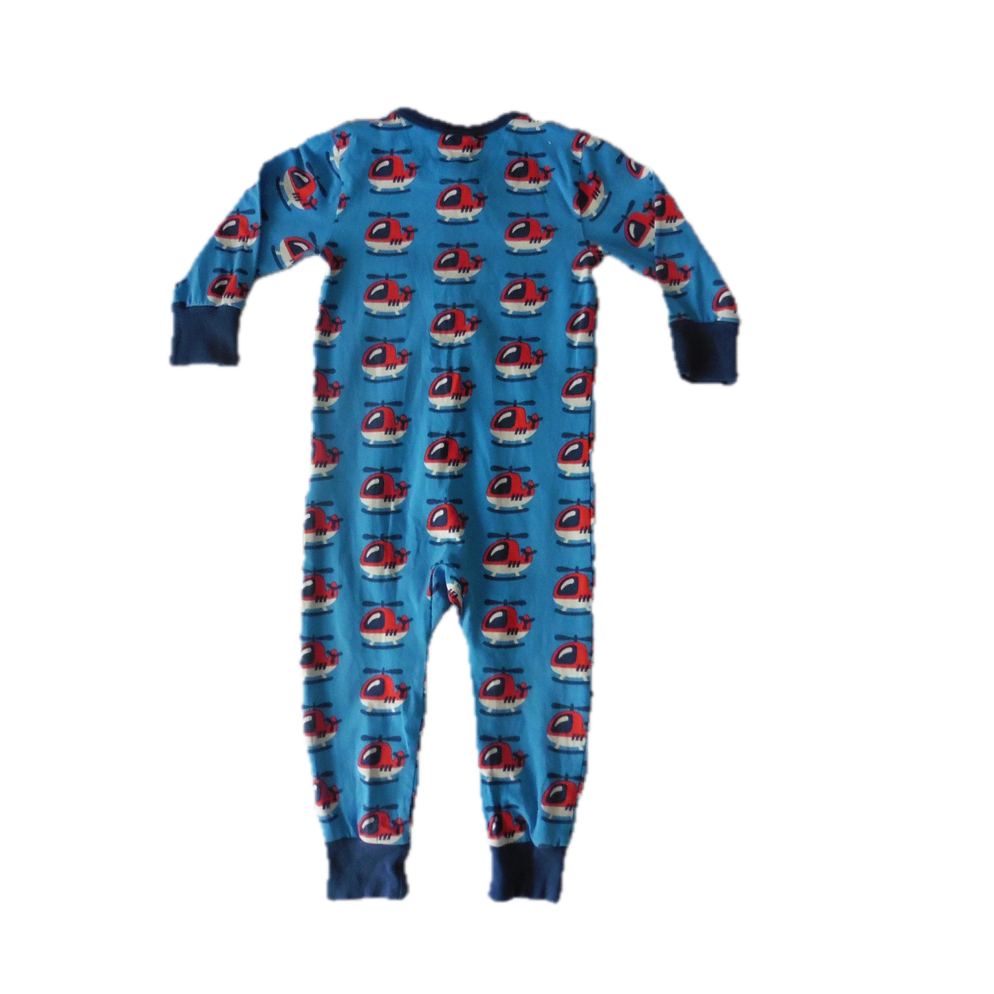 Preloved Maxomorra Footless zip Sleepsuit w/Helicopters 18-24m