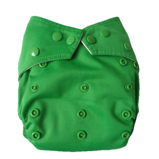 Preloved Baba+Boo One Size Nappy Green + extra boosters