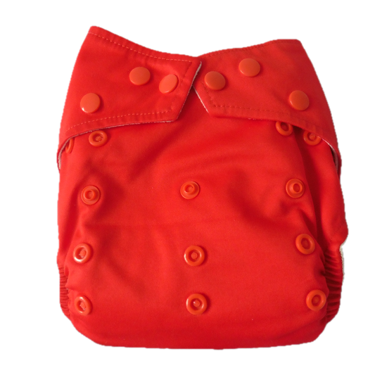 Preloved Baba+Boo One Size Nappy Red + extra boosters