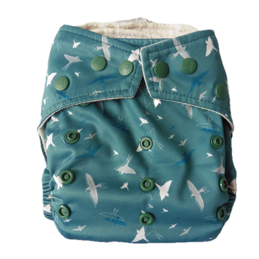 Preloved Baba+Boo One Size Pocket Nappy Swallows + extra boosters