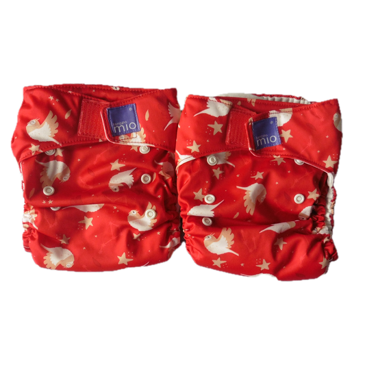 Preloved Bambino Mio One Size pocket nappy Bundle x2 Red NEW