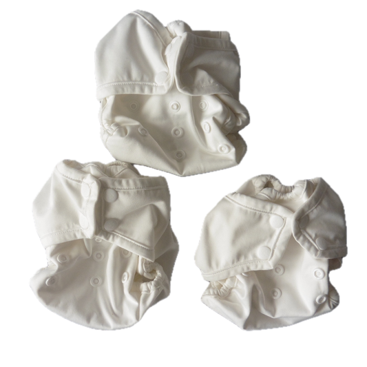 Preloved Rumparooz Newborn White Wrap Cover Bundle x 3