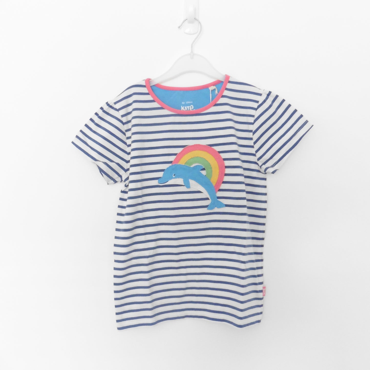 KITE Dolphin rainbow T-shirt 9y NEW