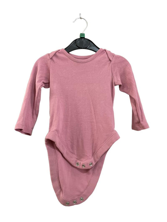 Preloved Marks & Spencer - Onesie - Pink Long-sleeved Jersey Bodysuit (6-9m)