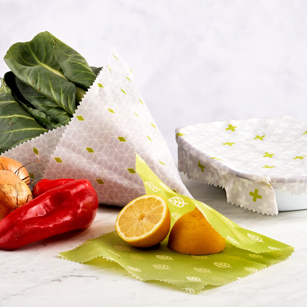 ecoLiving Reusable Vegan Food Wraps - A Set of 3