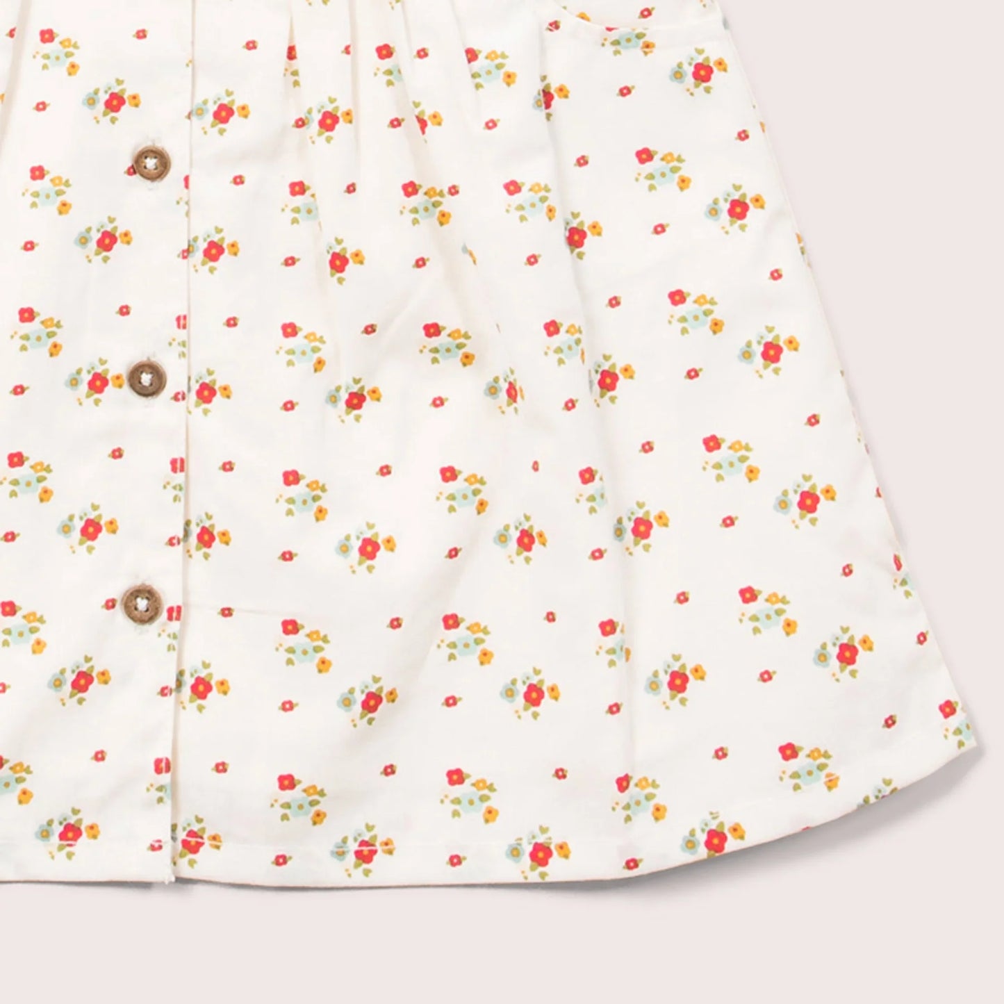 Spring Flowers Button Through Short Sleeve Dress