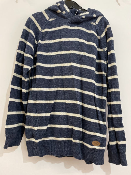 Preloved H&M - Top - Navy White Stripe Knit Hoodie (7-8y)