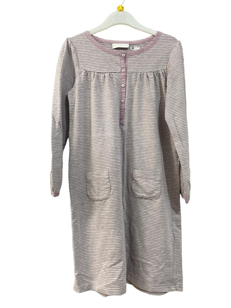 Preloved The Little White Company - Sleepwear - Pink Gray Stripe Nightgown Long-sleeved (7-8y)