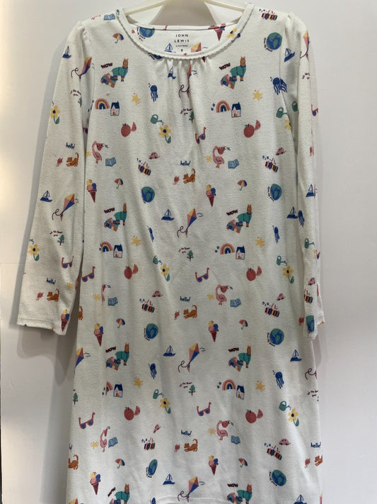 Preloved John Lewis - Sleepwear - White With Toy Print Nightgown (8-9y)