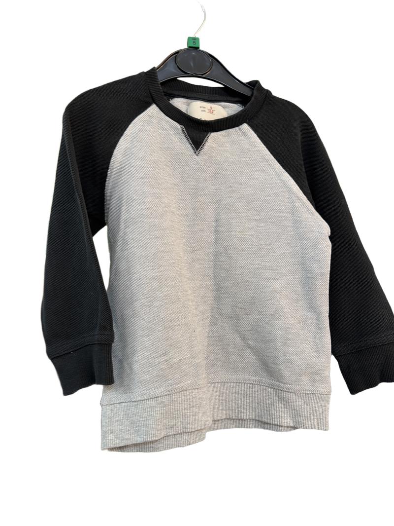 Preloved Zara - Gray Black Raglan Top (5-6y)