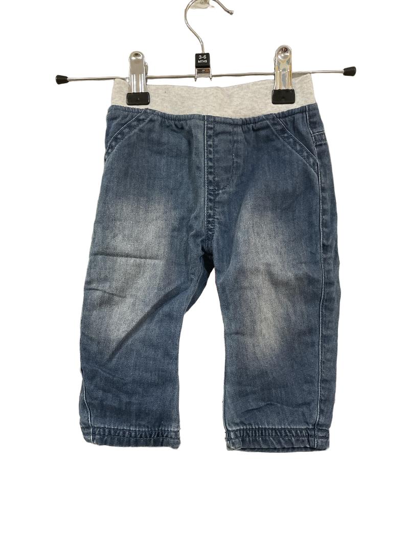 Preloved Marks & Spencer - Blue Denim Style Trousers. (3-6m)