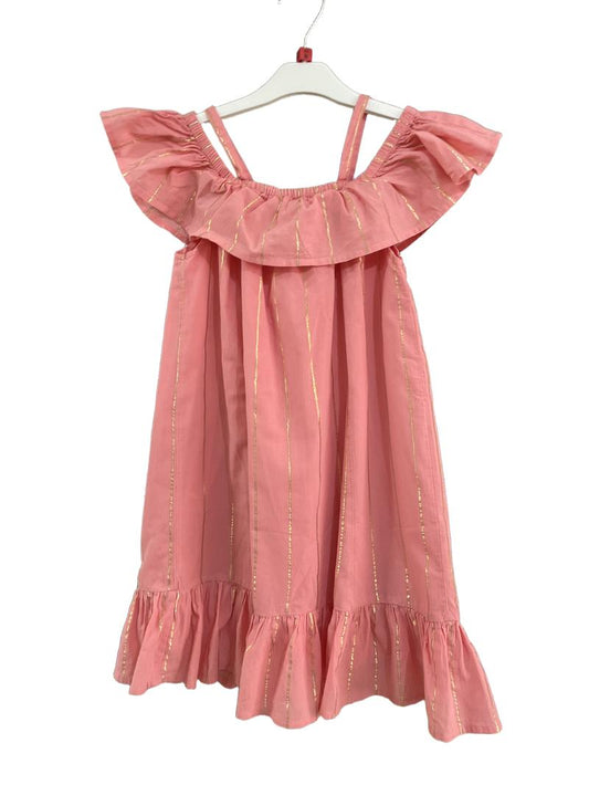 Preloved Marks & Spencer - Orange Ruffle Dress (8-9y)