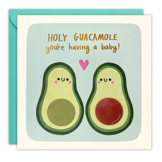 Holy Guacamole Pregnancy Square Peg Card