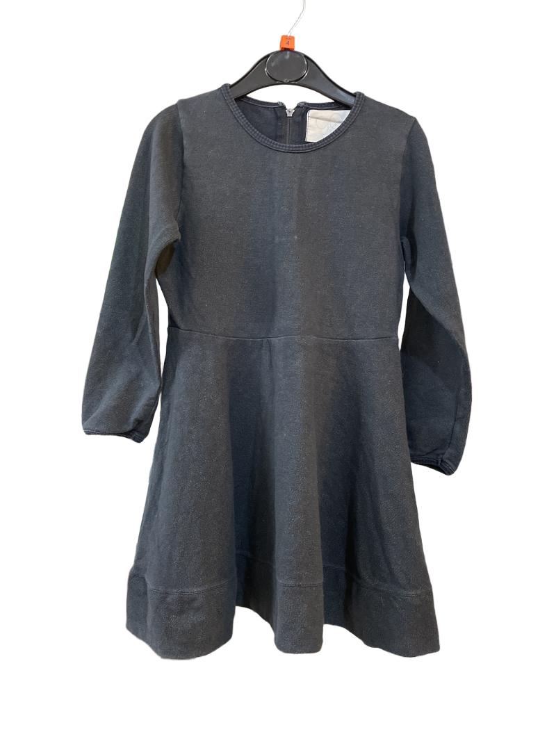 Preloved GRO - Black Brown Light Dot Long-sleeved Skater Dress (4-5y)