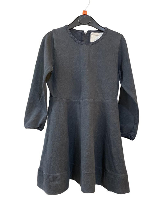 Preloved GRO - Black Brown Light Dot Long-sleeved Skater Dress (4-5y)