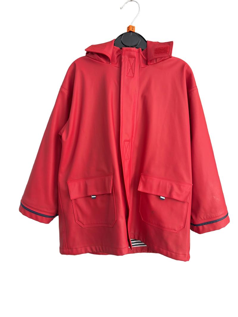 Preloved Jojo Maman Bebe - Red Waterproof Lined Rain Coat (4-5y)