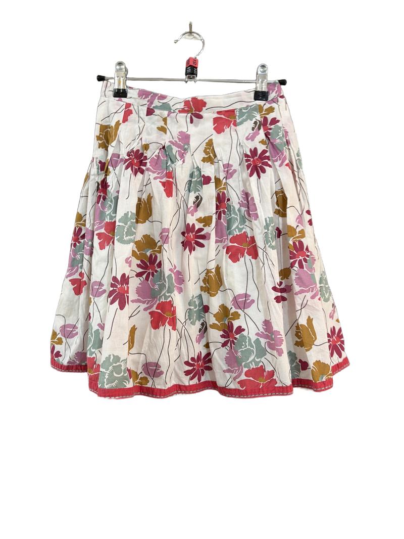 Preloved Monsoon - White Floral Print Skirt (10-11y, 11-12y)