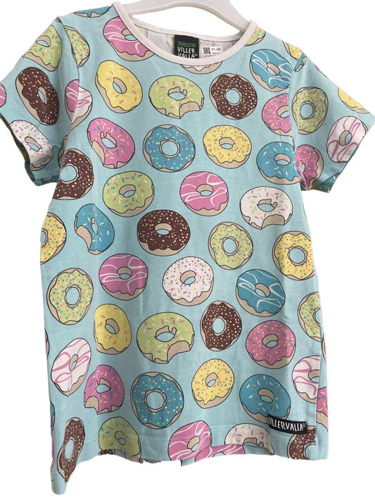 Preloved Villervalla - Blue Multicolour Donut Organic Cotton Short-sleeved Shirt, 122 Cm (7-8y) - Top