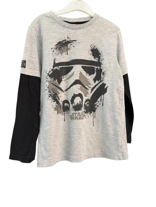 Preloved Star Wars - Gray Star Wars Stormtrooper Mock Sleeve Shirt (6-7y)