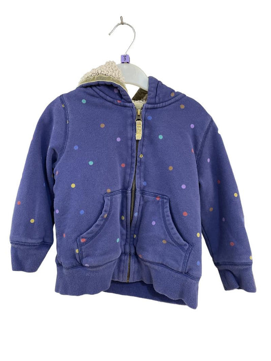 Preloved Boden - Blue Polka Dot Fleece Lined Zip Hoodie (3-4y)