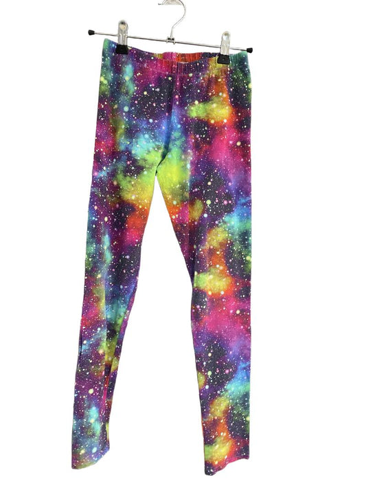 Preloved Unknown Brand - Multicolour Space Print Leggings, Hand Made (9-10y)